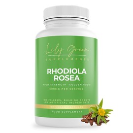 Lily Green Supplements Lily Green Rhodiola Rosea Capsules | 600mg Per Serving Rhodiola-Rosea Supplements for Anxiety, Adaptogenic & Cognitive Support | Non-GMO, No Artificial Additives | 90 Capsules | Made in UK