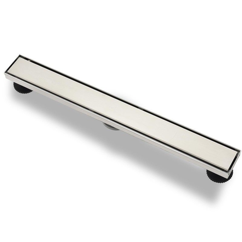 Kuaisailsk Linear Shower Drain ，24 Inch Brushed 304 Stainless Steel