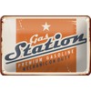 Retro Tin Sign 18 x 12 cm Gas Station Premium