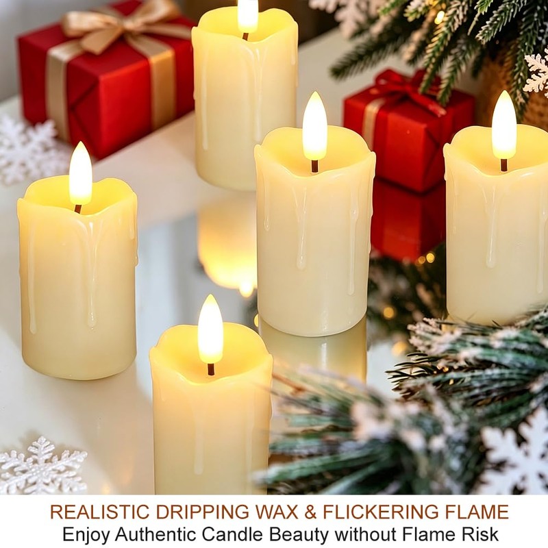 HOME MOST 6-Pack Ivory Votive Candles with 10-Key Remote &