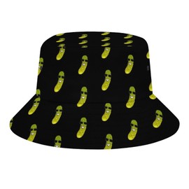 Gherkin Funny Pickles with Sunglass Bucket Hat for Men Women Packable Fisherman Hat Sun Cap Outdoor Travel Beach Caps