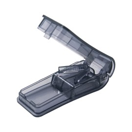 Pill Cutter, Portable 2-in-1Pill Splitter with Blade and Storage Compartment for Small or Large Pills Cut in Half Quarter for Pills Tablets (Black)