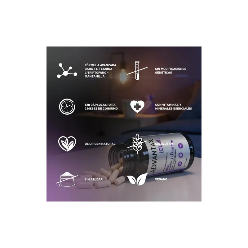 Advantax® Clm Gaba, L-teanina, L-triptófano Y Vitaminas Sin Sabor