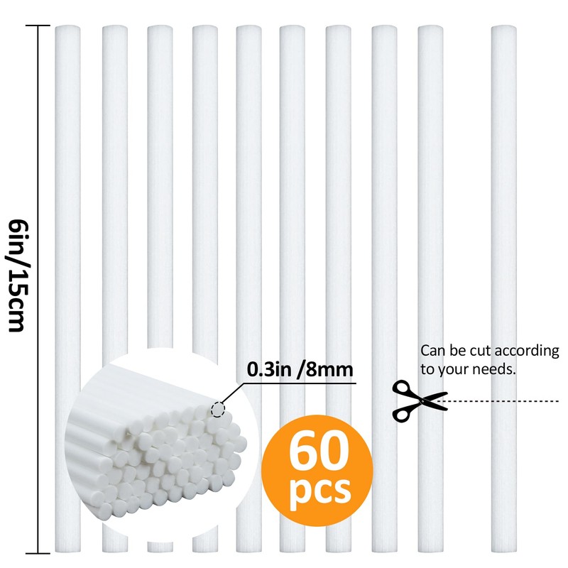 60PCS Humidifier Stick Filter Refill - 6In Humidifier Filter Sticks