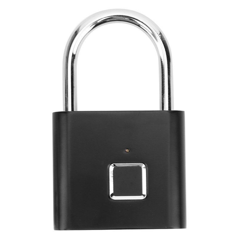 Smart Fingerprint Padlock USB Rechargeable Security LED Lock for Backpack