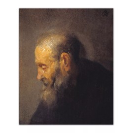 REMBRANDT An Old Man in Profile 1600's Painting PREMIUM Print Poster 17x21" inch