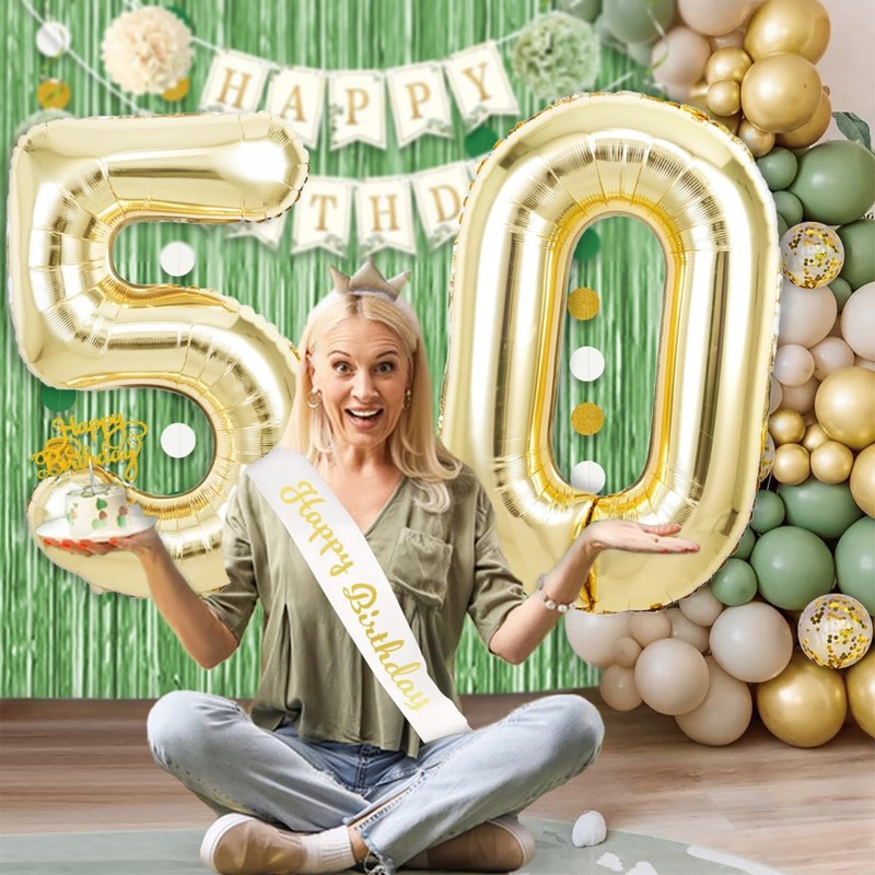 Globo con números de oro claro (número 49)