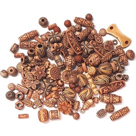 200 Pieces (100 g) Plastic Beads Mix Antique Plastic Beads Colourful Mix Motifs Acrylic Beads Set Pearl for Threading 8 mm to 20 mm Craft Set