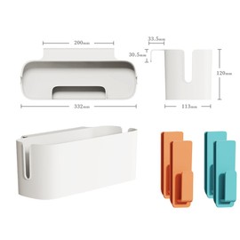 Yitobici Pack of 2 Hanging Bed Organiser Storage Baskets, Hanging Baskets with 2 Removable Hooks, Robust Bedside Table Caddy, Dorm, for Family, Office (Blue + Orange)