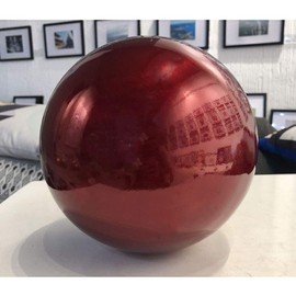 25 cm/10 inch Garden Sphere Mirror Gazing Ball,Red Stainless Steel Polished Reflective Smooth Hollow Globe Ball,Durable Colorful and Shiny Decorations Addition to Garden Patio Yard Home