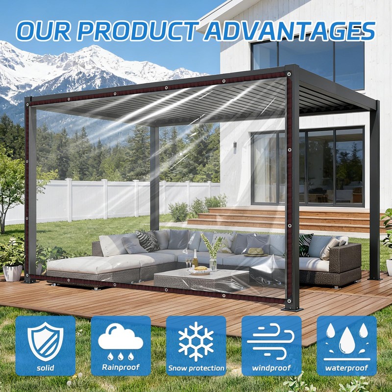 Clear Tarps Heavy Duty Waterproof 4x8ft Clear Vinyl Tarps with