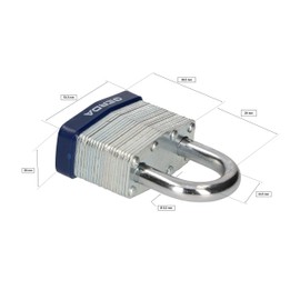 KOTARBAU® Padlock 50 mm Laminated Steel Universal Lock Padlock with Bolts Burglary Protection Shackle Lock Hardened Solid Lock