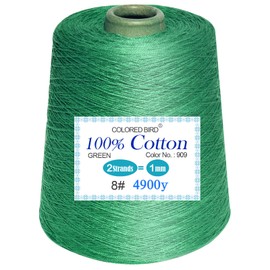 colored bird Size 8 Crochet Thread,Cotton Yarn,500g per cone.Dark Emerald Green，Color No:909