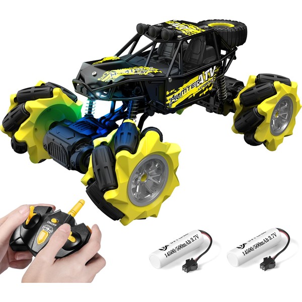 DoDoeleph Remote Control Car, Metal RC Cars, RC Monster Trucks 1/20 RC Stunt Car 360° Rotating 4WD 2.4Ghz All Terrains Rechargeable RC Crawler, Kids Girls Boys Toys Age 4-5 6-8 8-10