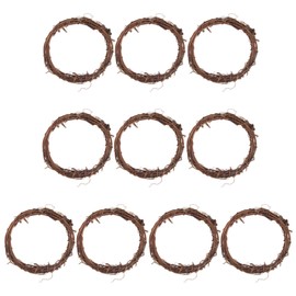 VALICLUD 10pcs Natural Grapevine Wreaths Rattan Vine Branch Wreath 8cm DIY Hanging Wreath Garland Rattan Hoops Party Home Woven Wreath Decor