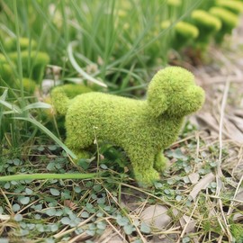 YOFAPA Artificial Moss Rock Dog Statue, Cute Flocking Dog Ornament for Outdoor Garden, Balcony, and Window Display - Realistic Faux Green Dog Decoration for Yard, Patio, and Photo Props