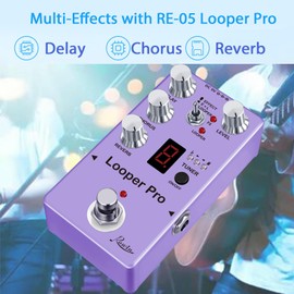 Rowin RE-05 Looper Pro Guitar Multi-Effect Pedals With Looper Delay Chorus Reverb And Tuner On one Pedal True Bypass