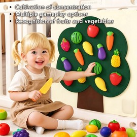 Baby Felt Board Play Food Toy Set for Pretend Kitchen Games – Early Educational Learning Activity for Kids