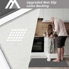 COSY HOMEER-Kitchen-Rugs-and-Mats 20"x30" Non Slip Kitchen Mats for Floor Absorbent Kitchen Rug Washable Kitchen Standing Floor Mat for Sink Mat,Throw Rug,Entry,Laundry,Grey