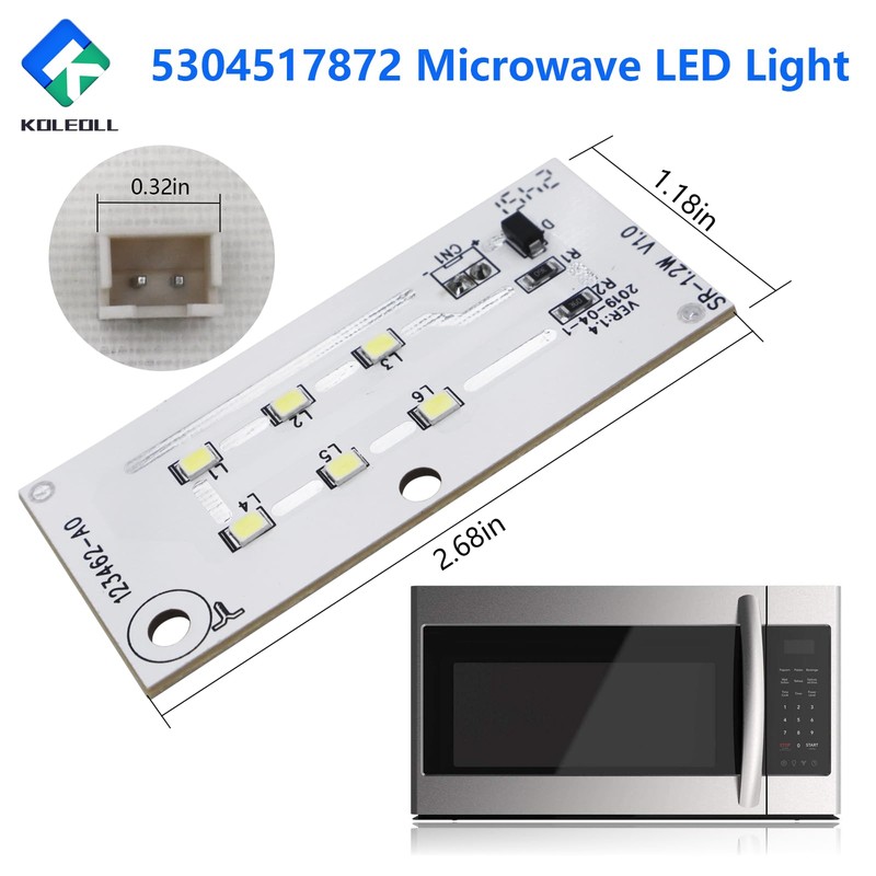2PC 5304517872 Microwave LED Light, Replacement Lamp Compatible with Frigidaire,