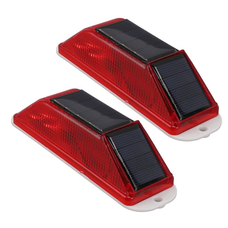 2pcs Solar Strobe Warning Light Waterproof Light Control High Bright