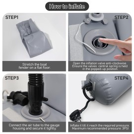 HXDOGSP Inflatable Boat Fender for Docking: 2.3FT Heavy Duty Boat Bumpers for Dock - 12x28″ Large Boat Fenders for Fishing Boats/Jet Skis/Yacht/Pontoon Boat (12"x28")