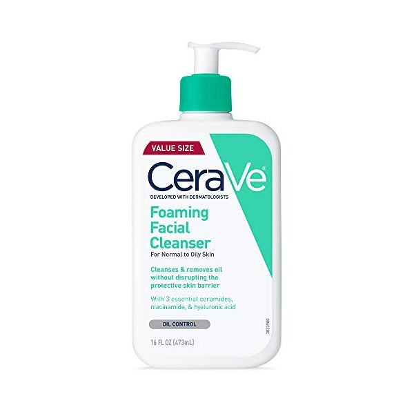 CeraVe Foaming Facial Cleanser, Daily Face Wash for Oily Skin