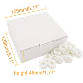 New brothread 144pcs Type L (SA155) Size White Prewound Bobbin Thread Plastic Side for Particular Embroidery and Sewing Machines - 90 Weight Cottonized Soft Feel Polyester Sewing Thread
