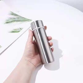 Slim Stainless Steel Insulated Thermos, Mini Water Bottle, Leak Proof Water Flask, Keeps Drink Cold and Hot (Silver 5 OZ)