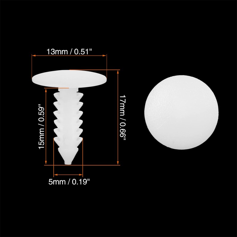 X AUTOHAUX 40 Pcs 4.5mm Hole Dia Plastic Bolt Rivets
