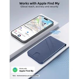 TopMade for MagSafe Wallet Stand, Works with Apple Find My, Magnetic Wallet for iPhone 17/16/15/14/13/12 Series, for iPhone Wallet with Finder Tracker, 6 Card Holder, RFID Blocking, Slim, Navy Blue