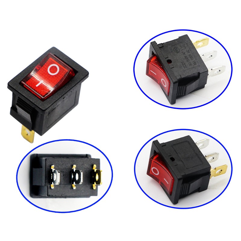 zdyCGTime 10A 250V AC Rocker Switch Power Socket 3 Pin