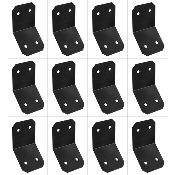 Simpson Strong Tie APVKB45-6 Outdoor Accents® Avant Collection™ ZMAX®, Black Powder-Coated Knee Brace Connector for 6x, 12-Pack