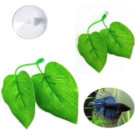 Betta Fish Leaf Hammock, Aquarium Decor for Resting Sleeping Hiding, Reusable Tank Accessories with Suction Cups