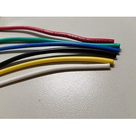 R&G Unlimited - 5' EA of 16 Gauge AWG Black Red Yellow White Green Blue Car Alarm Primary Wire - Quick DLVR
