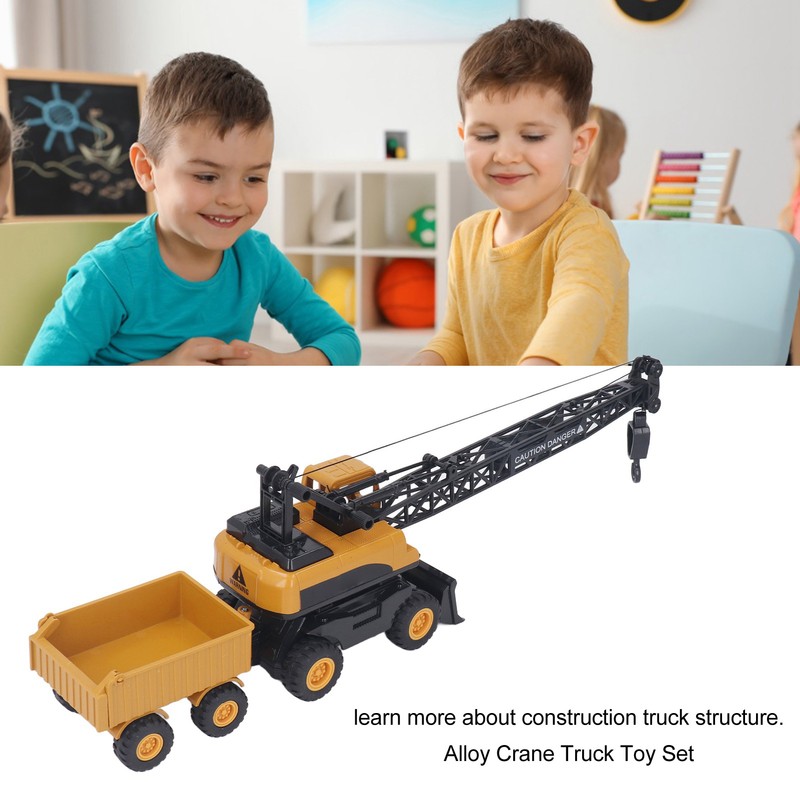 Crane Truck Toy 1:55 Strong Alloy Plastic Hand Eye Coordination