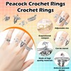 4 anillos de ganchillo para tejer para dedos de metal,