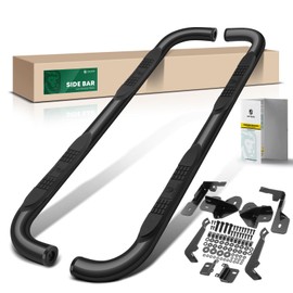 YHTAUTO 3 Inch Running Boards Side Steps Fit Chevy Colorado & GMC Canyon 2015-2022(Extended Cab/Double Cab) 90 Round Ends Carbon Steel, Truck Cab Side Step Rails