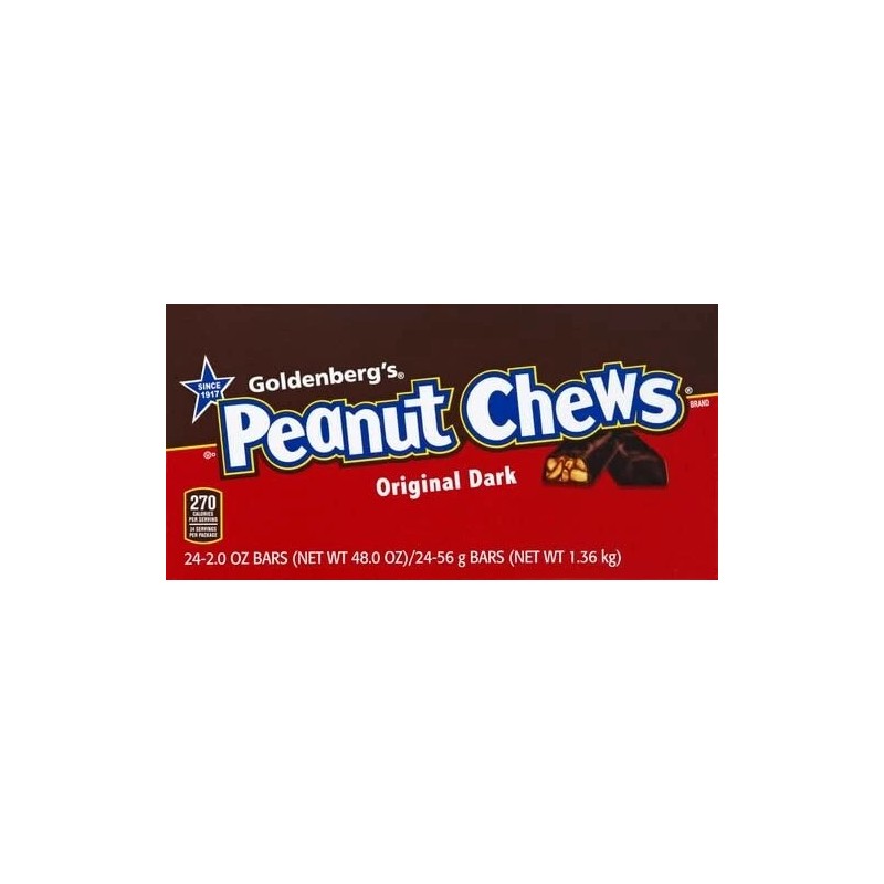 Just Born Goldenberg’s Peanut Chews Original Dark Candy Bars, 2