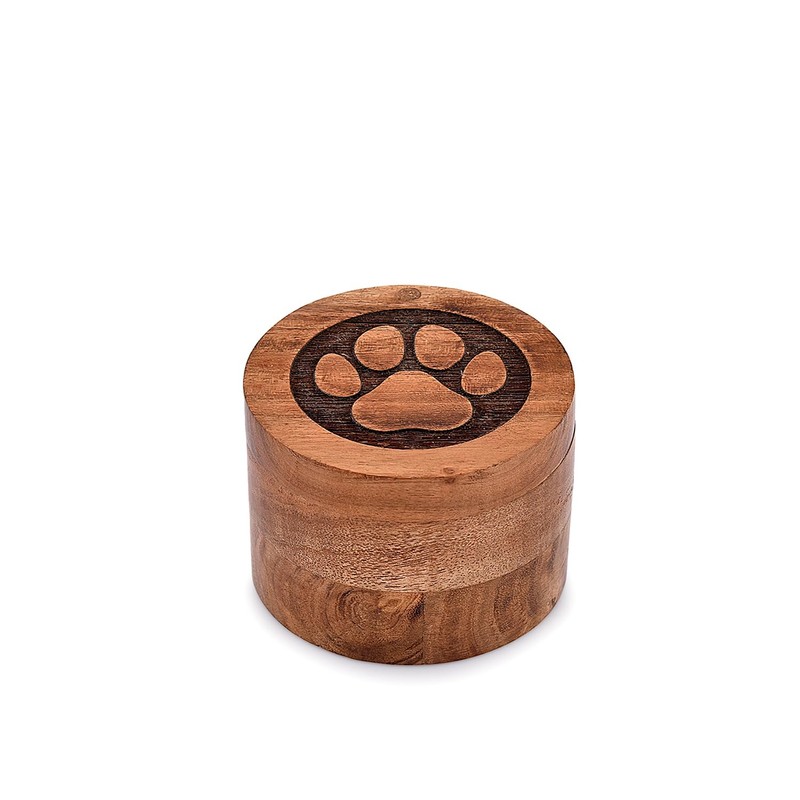 EDHAS Acacia Wood Decorative Urns Funeral Cremation Urn for Ashes
