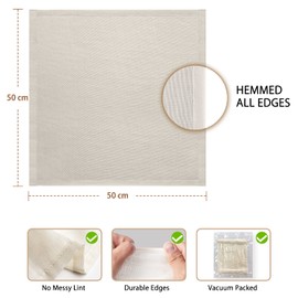 Colperun Muslin Cloths for Cooking, 50x50cm, Grade 100 Reusable Hemmed Cheese Cloths for Straining Liquids, Baking, Cheese Making, 100% Unbleached Pure Cotton - 3 Pieces