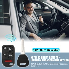 X AUTOHAUX 2pcs 307MHz OUCG8D-440H-A Keyless Entry Remote Ignition Transponder Key Fob for Honda Odyssey 2001-2002 13 Chip 5 Buttons