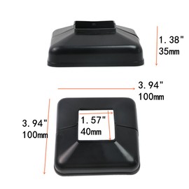 Tsnamay 6Pcs Flange Base Shoe for Railings 1.57"x1.57"/40mm Post,Deck Posts Base Black Plastic Cover Flange Post Skirt Covers