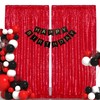 Party Backdrop Curtains 2 Pcs 5FTx10FT Red Sequin Backdrop Sparkly