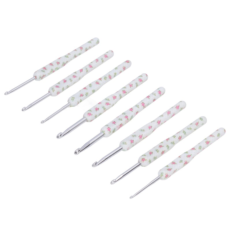 8pcs Crochet Hooks Ergonomic Design Comfortable Handle Easy Identification Compact