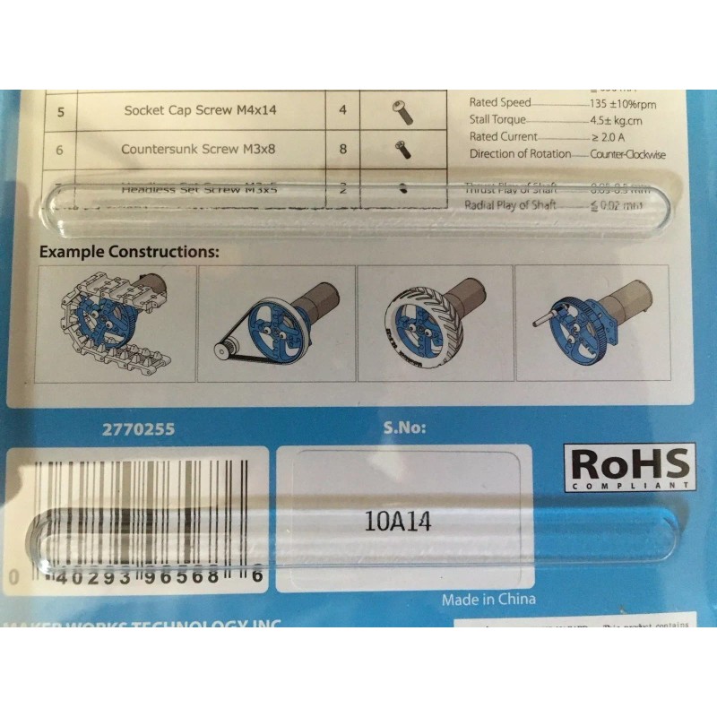 Makeblock 25mm DC Robot Pack DC Motor and parts Radio