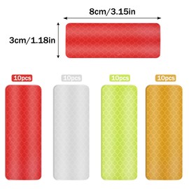 40 Pcs Reflective Stickers, Reflector Tape Waterproof Reflective Stickers Warning Safety Reflective Sticker Night Visibility Sticker For Bicycles Helmet Clothing School Bags (3.15x1.18 Inches)