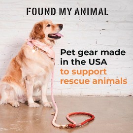 Found My Animal - Navy Nylon Rope Dog Leash, 5 ft Standard (Medium) - Adjustable Solid Brass Lockable Carabiners - Heavy Duty Dog Training Leash - Handcrafted Nylon Puppy Leash Rope - Made in USA