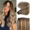 Sew in Hair Extensions Brown Balayage Blonde Weft Hair Extensions