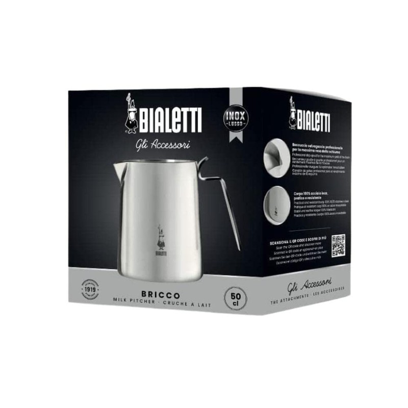 Bialetti "Bricco Milk Jug, Silver, 50 cl